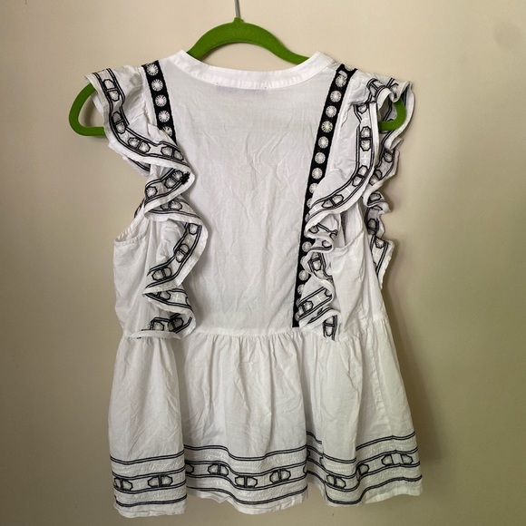 Ruffle white boho top - Picture 2 of 2